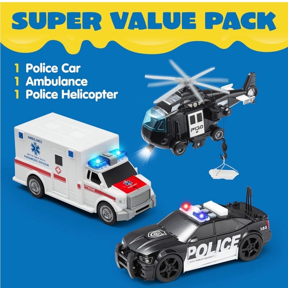 Friction Powered Emergency Vehicleπππwith Lightsπ¨&Soundsπ - Picture 2 of 8